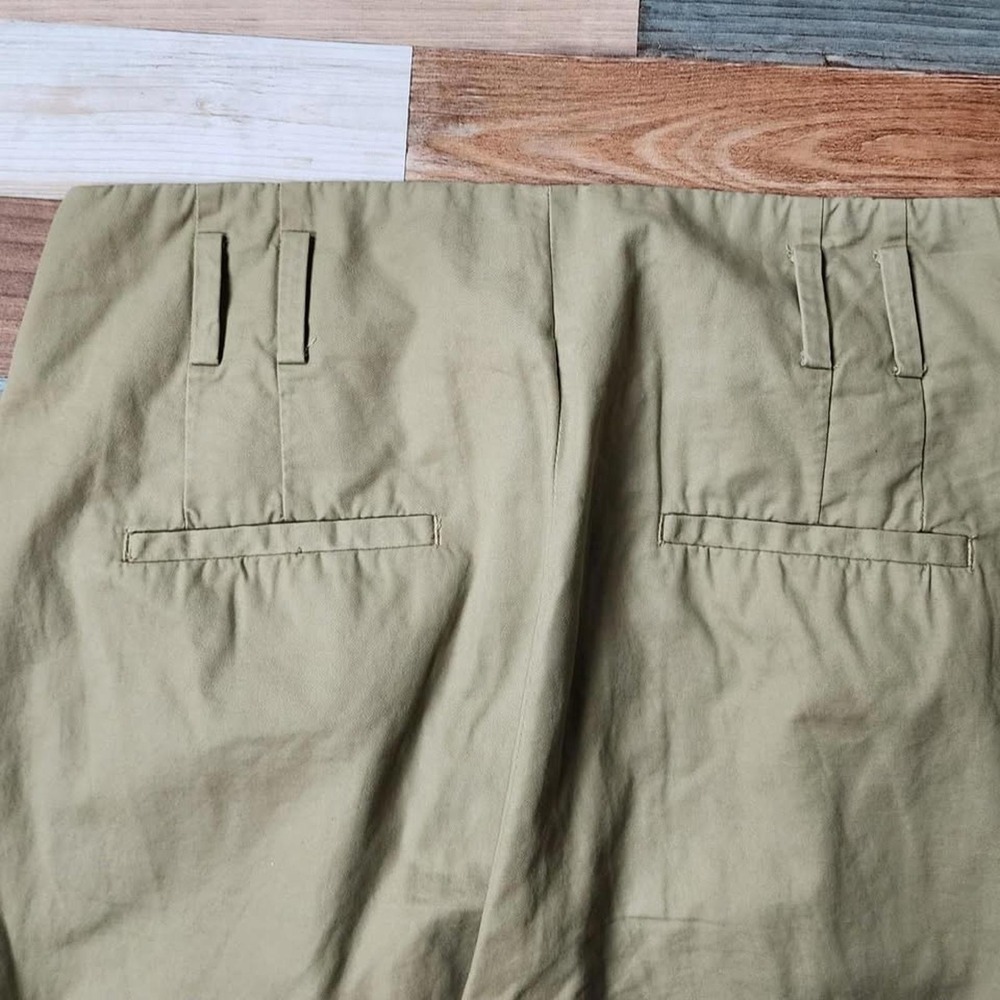 Zara Woman High Waisted Pleated Tapered Trousers Khaki Tan Size Large - Picture 5 of 6